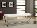 Walton Leatherette Upholstered Tufted Accent Bench White - 501157