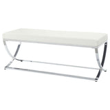 Walton Leatherette Upholstered Tufted Accent Bench White - 501157