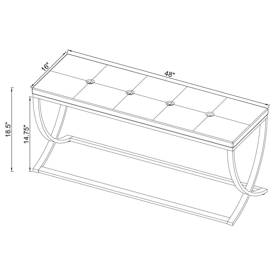 Walton Leatherette Upholstered Tufted Accent Bench White - 501157