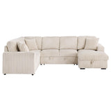 Devonshire Sleeper Sectional Sofa Storage Chaise Camel - 501205
