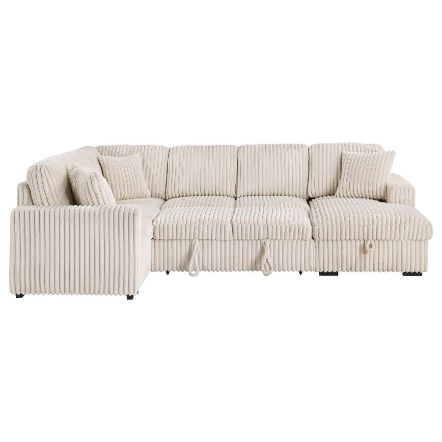 Devonshire Sleeper Sectional Sofa Storage Chaise Camel - 501205