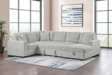 Devonshire Sleeper Sectional Sofa Storage Chaise Grey - 501208