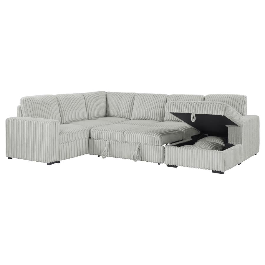 Devonshire Sleeper Sectional Sofa Storage Chaise Grey - 501208
