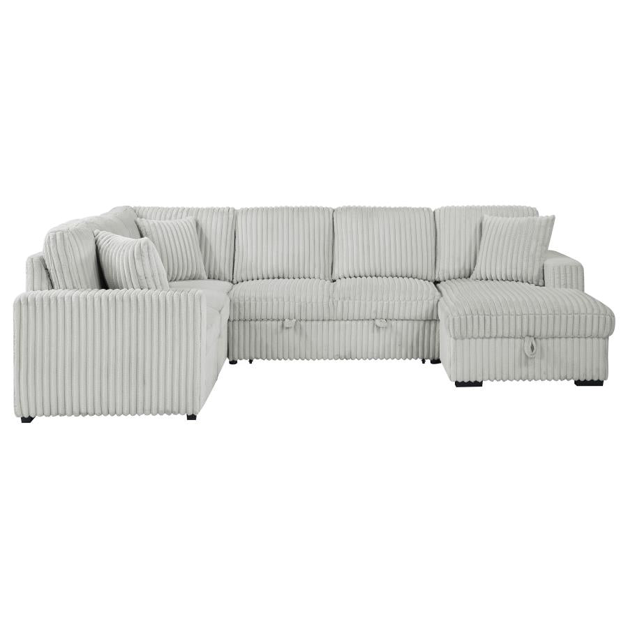 Devonshire Sleeper Sectional Sofa Storage Chaise Grey - 501208