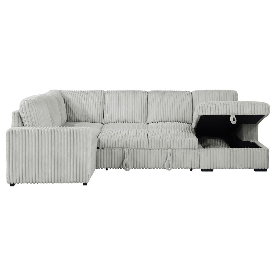 Devonshire Sleeper Sectional Sofa Storage Chaise Grey - 501208
