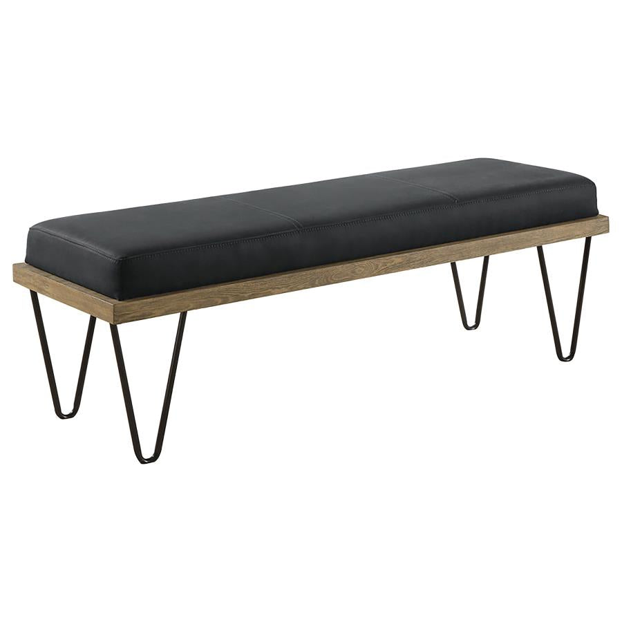 Chad Denim Upholstered Accent Bench Dark Blue - 501837