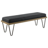 Chad Denim Upholstered Accent Bench Dark Blue - 501837