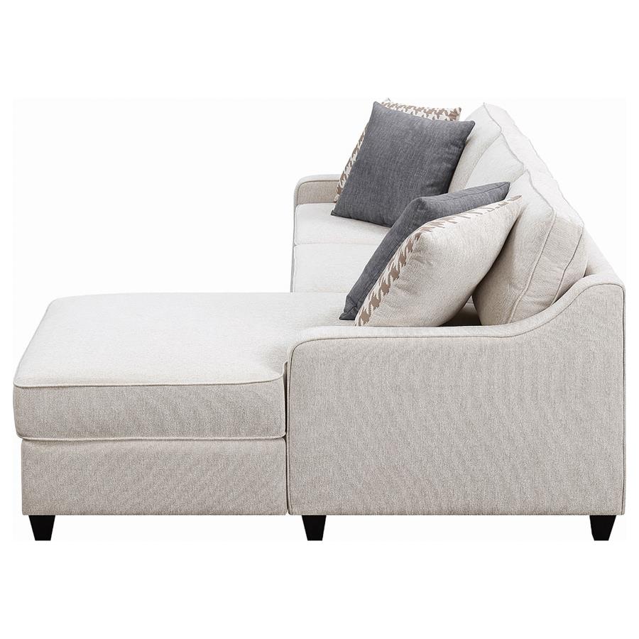 Mcloughlin Upholstered Sloped Arm Sectional Sofa Platinum - 501840