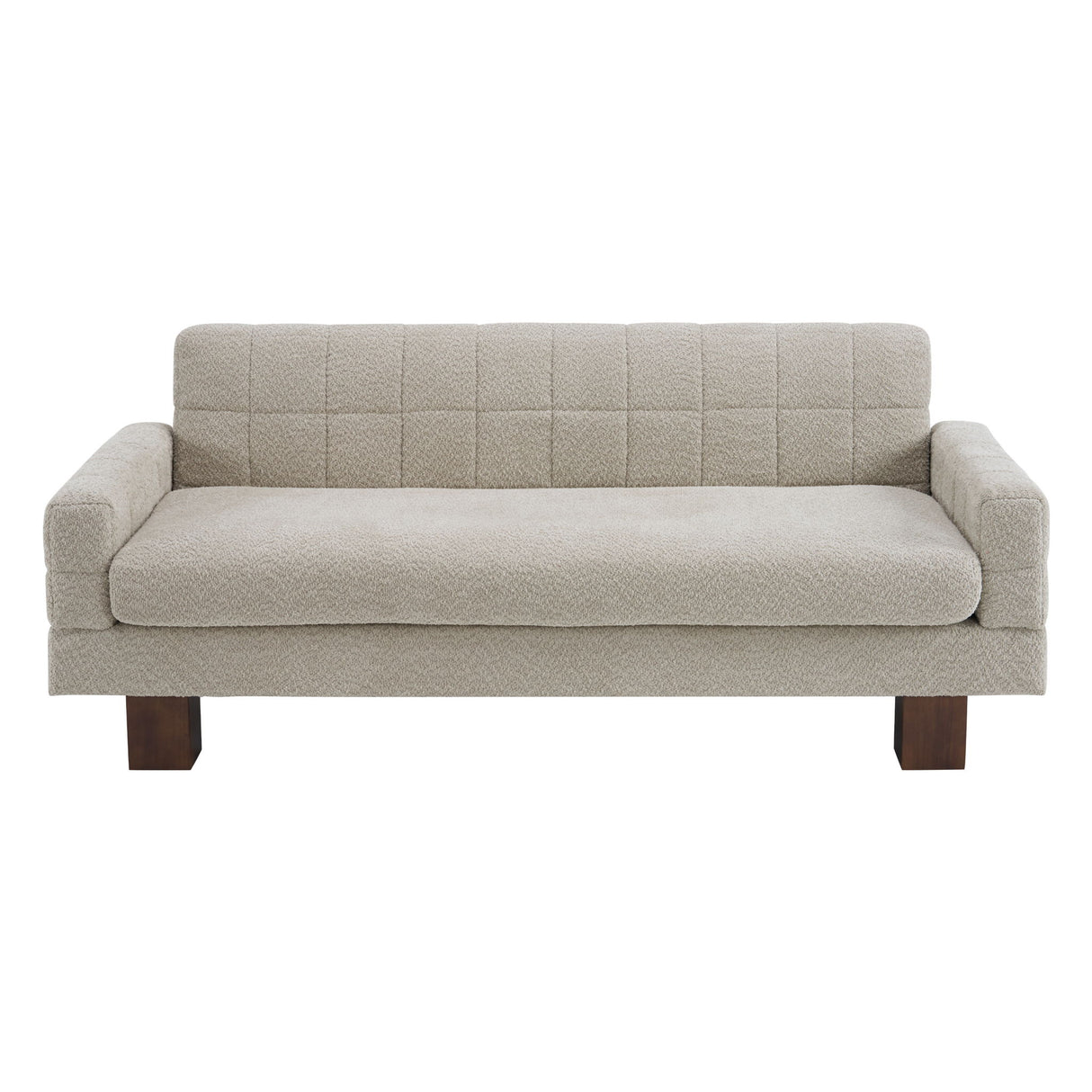 Modern Loveseat Sofa, 2 Seater With Square Arms For Living Room