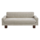 Modern Loveseat Sofa, 2 Seater With Square Arms For Living Room