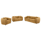 Aleisha 3-piece Chenille Upholstered Sofa Set Mustard Yellow - 503061-S3