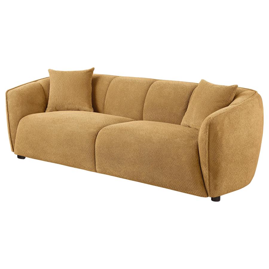 Aleisha Chenille Upholstered Sofa Mustard Yellow - 503061