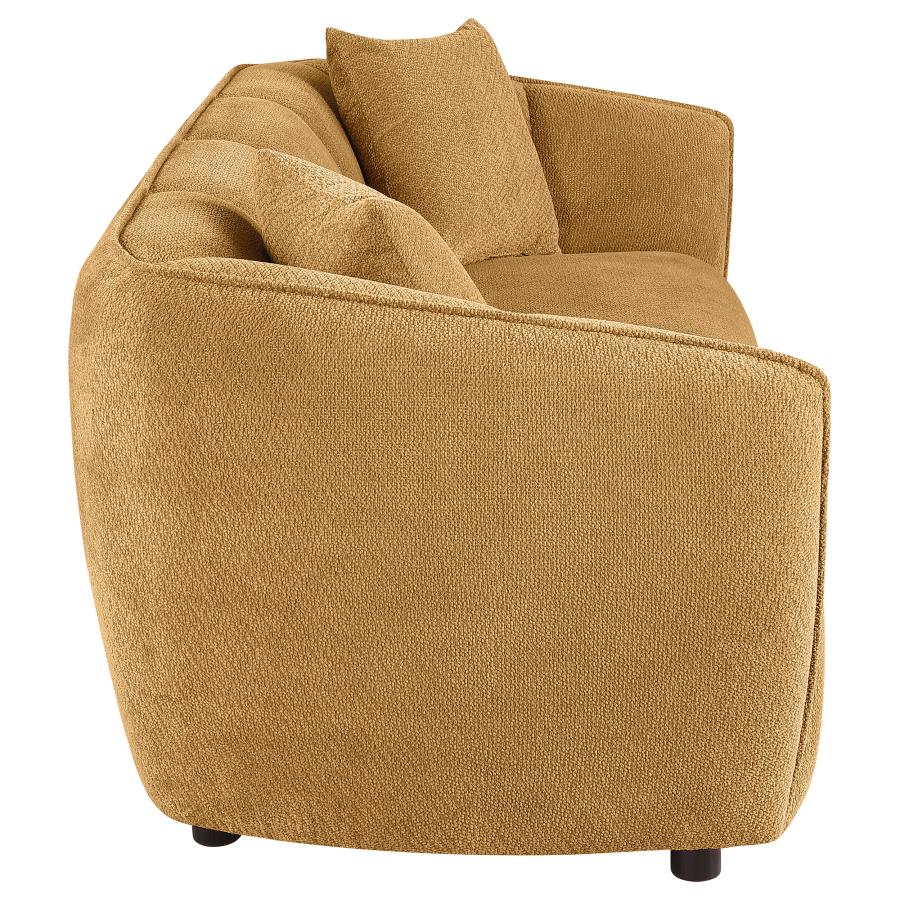 Aleisha Chenille Upholstered Sofa Mustard Yellow - 503061