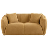 Aleisha Chenille Upholstered Loveseat Mustard Yellow - 503062