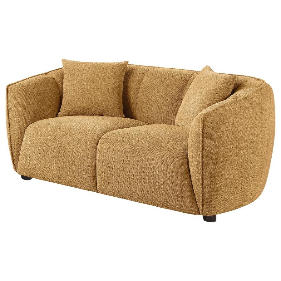 Aleisha Chenille Upholstered Loveseat Mustard Yellow - 503062