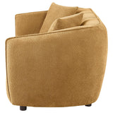 Aleisha Chenille Upholstered Loveseat Mustard Yellow - 503062
