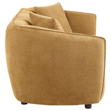 Aleisha Chenille Upholstered Loveseat Mustard Yellow - 503062