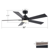 Reversible Motor Integrated LED Dimmable Ceiling Fan With Light