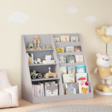 Bookshelf And Toy Storage Organizer, 4 Tier Bookcase With Display Stand For Playroom