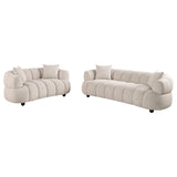 Whitney 2-Piece Contemporary Channel Tufted Boucle Sofa Set Pebble - 503721-S2
