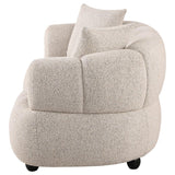 Whitney Contemporary Channel Tufted Boucle Upholstered Loveseat - 503722