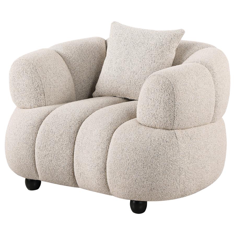 Whitney Contemporary Channel Tufted Boucle Upholstered Accent Chair - 503723