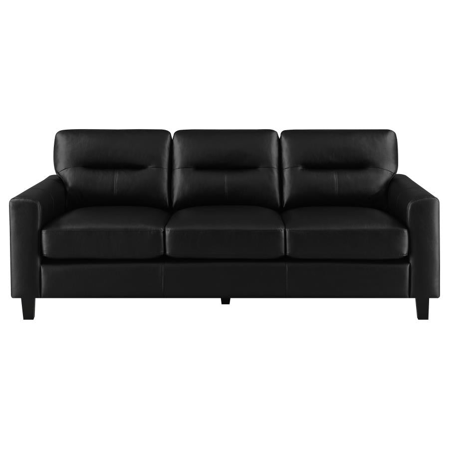 Scotland 2-piece Faux Leather Upholstered Sofa Set Black - 504664-S2