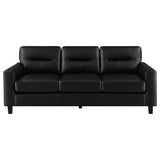 Scotland 2-piece Faux Leather Upholstered Sofa Set Black - 504664-S2