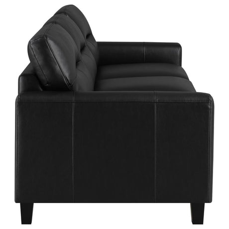 Scotland 2-piece Faux Leather Upholstered Sofa Set Black - 504664-S2