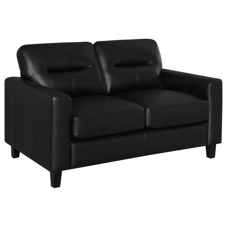 Scotland 2-piece Faux Leather Upholstered Sofa Set Black - 504664-S2