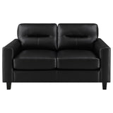 Scotland 2-piece Faux Leather Upholstered Sofa Set Black - 504664-S2
