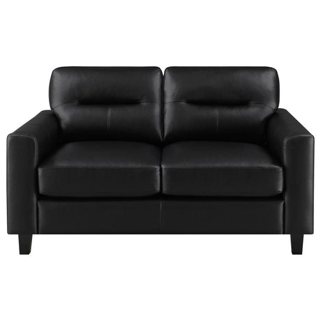 Scotland 2-piece Faux Leather Upholstered Sofa Set Black - 504664-S2