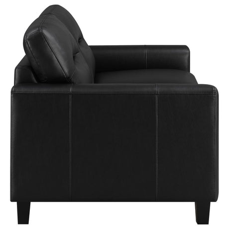 Scotland 2-piece Faux Leather Upholstered Sofa Set Black - 504664-S2