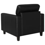 Scotland 3-piece Faux Leather Upholstered Sofa Set Black - 504664-S3