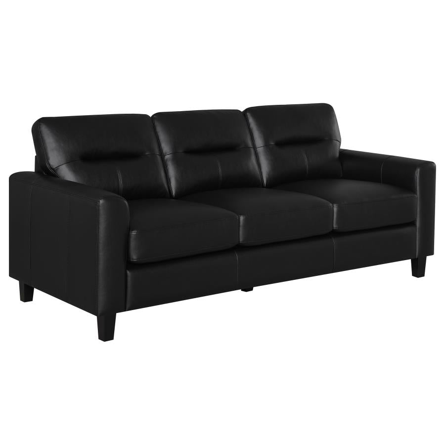 Scotland Faux Leather Upholstered Track Arm Sofa Black - 504664