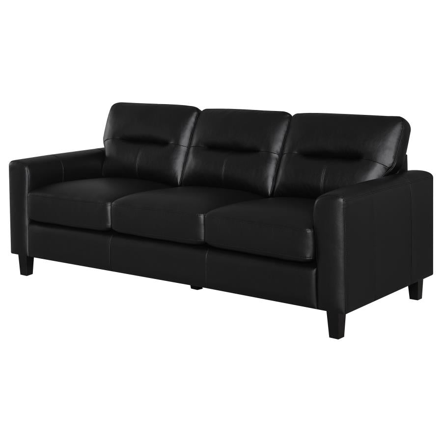 Scotland Faux Leather Upholstered Track Arm Sofa Black - 504664