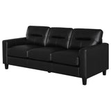Scotland Faux Leather Upholstered Track Arm Sofa Black - 504664
