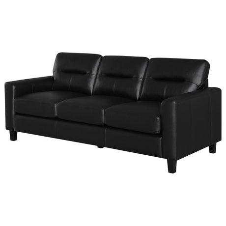 Scotland Faux Leather Upholstered Track Arm Sofa Black - 504664