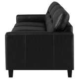 Scotland Faux Leather Upholstered Track Arm Sofa Black - 504664