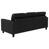 Scotland Faux Leather Upholstered Track Arm Sofa Black - 504664