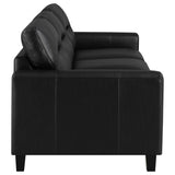 Scotland Faux Leather Upholstered Track Arm Sofa Black - 504664