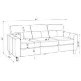 Scotland Faux Leather Upholstered Track Arm Sofa Black - 504664