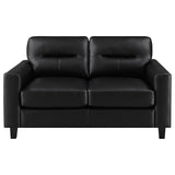 Scotland Faux Leather Upholstered Track Arm Loveseat Black - 504665