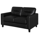 Scotland Faux Leather Upholstered Track Arm Loveseat Black - 504665