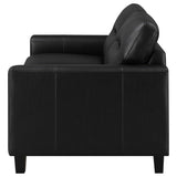Scotland Faux Leather Upholstered Track Arm Loveseat Black - 504665