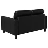 Scotland Faux Leather Upholstered Track Arm Loveseat Black - 504665