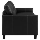 Scotland Faux Leather Upholstered Track Arm Loveseat Black - 504665