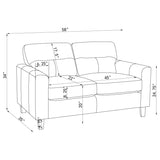 Scotland Faux Leather Upholstered Track Arm Loveseat Black - 504665
