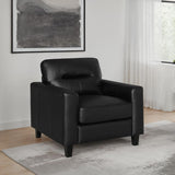 Scotland Faux Leather Upholstered Track Arm Chair Black - 504666
