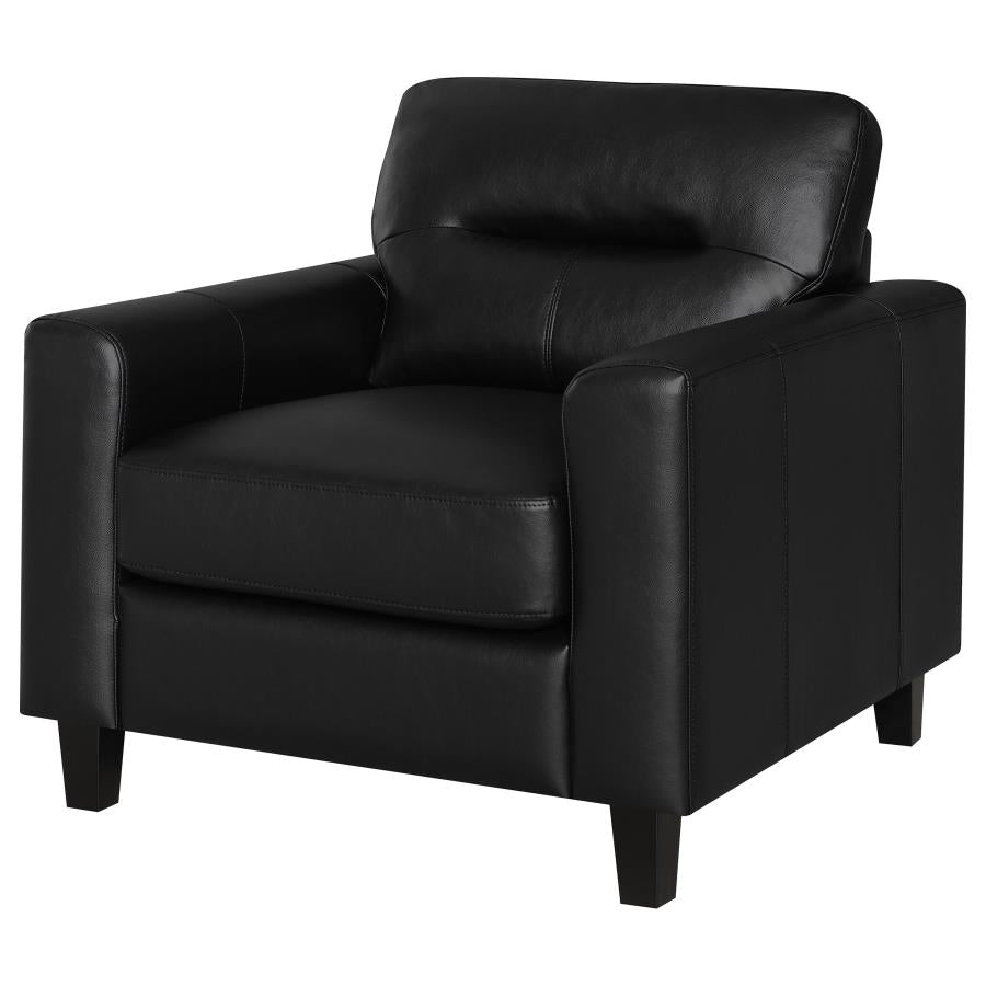 Scotland Faux Leather Upholstered Track Arm Chair Black - 504666